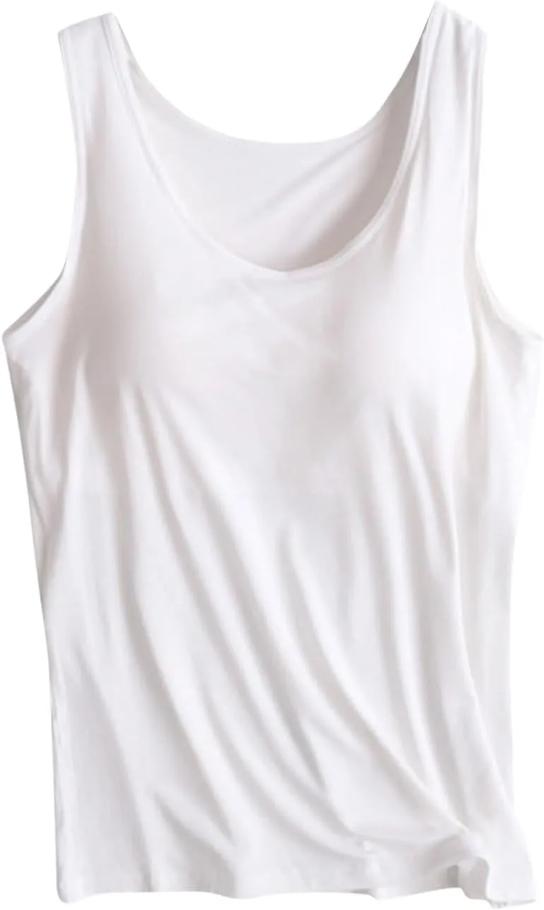 Women Tank Tops with Padded, Sleeveless Yoga Vest Soft Workout Racerback Tank-Top Built-in Bra Vests Sports Shirt