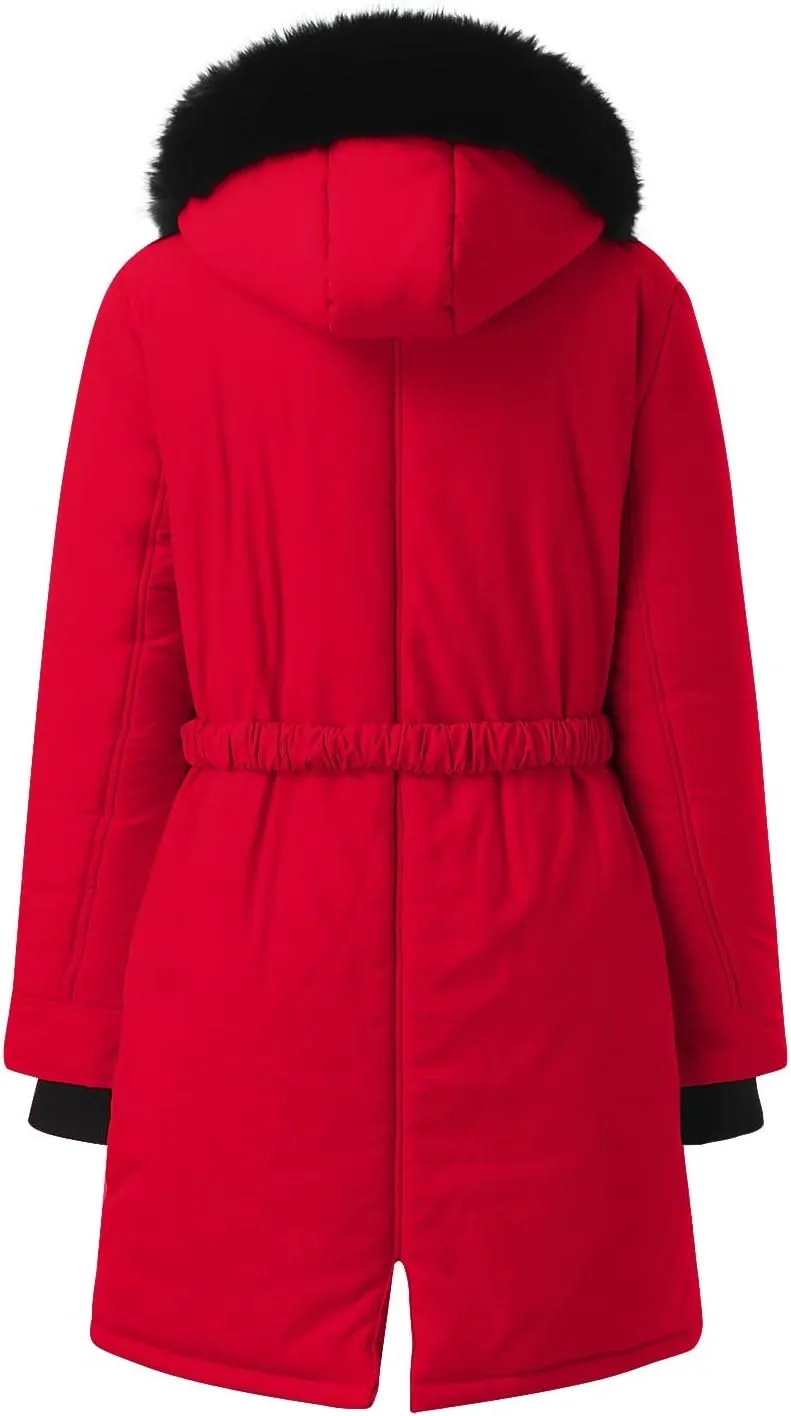 Women Thicken Quilted Coats 2024 Winter Warm Fleece Jackets Loose Fit Long Sleeve Overcoat with Pocket Daily Outwear