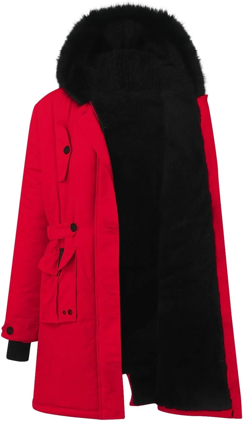 Women Thicken Quilted Coats 2024 Winter Warm Fleece Jackets Loose Fit Long Sleeve Overcoat with Pocket Daily Outwear