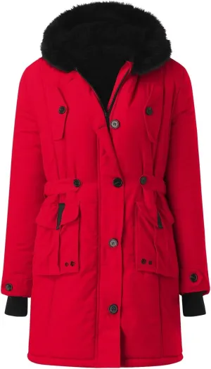 Women Thicken Quilted Coats 2024 Winter Warm Fleece Jackets Loose Fit Long Sleeve Overcoat with Pocket Daily Outwear