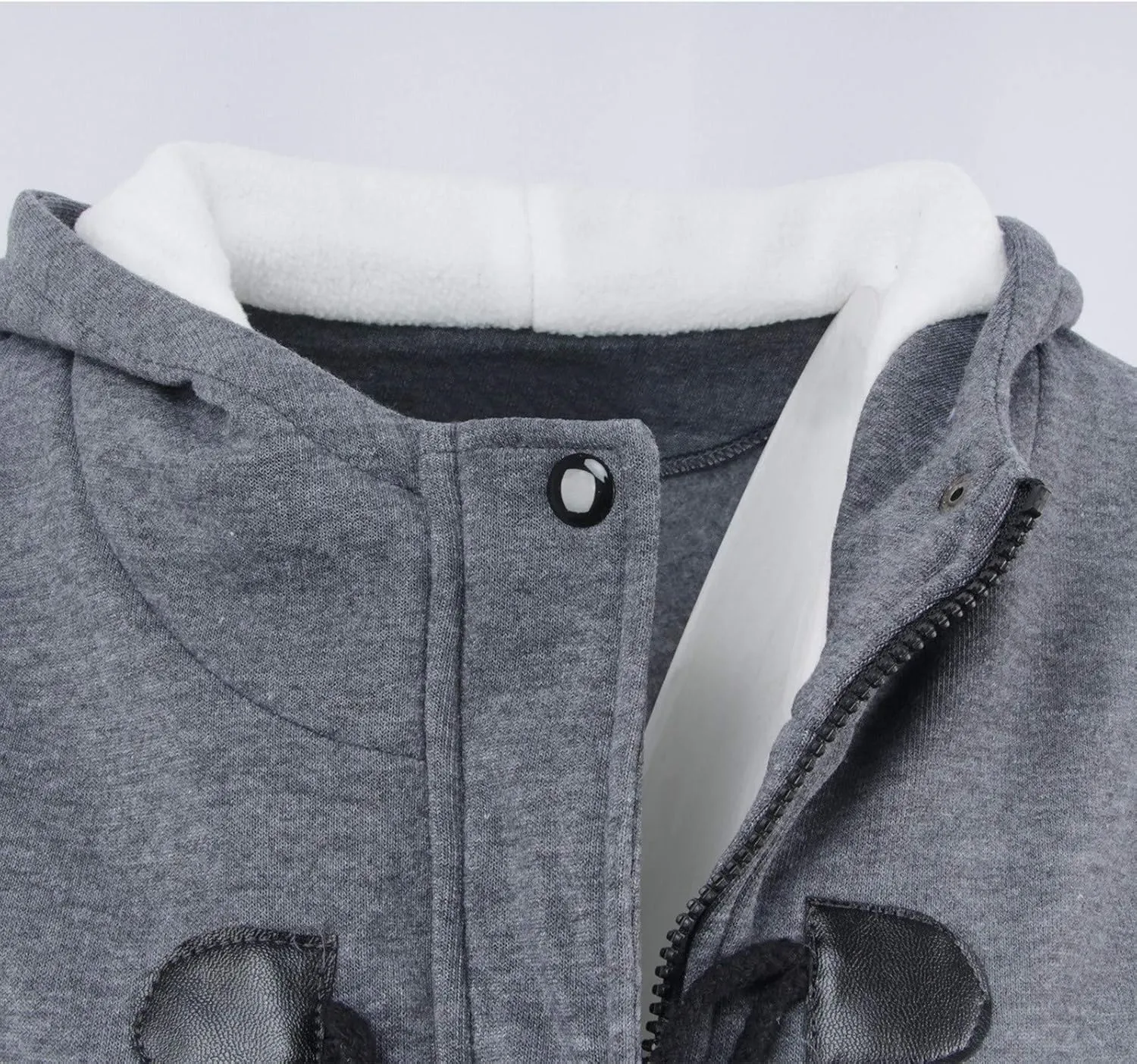 Women Trendy Horn Buttons Jackets Casual Fall Winter Coats Outwear Padded Hooded Parka Jacket Plain Overcoat