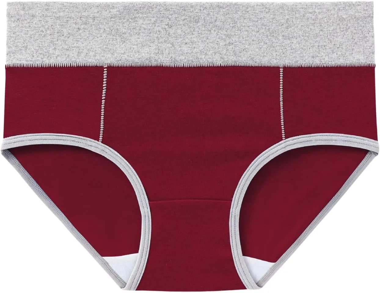 Women's 5 Pieces Briefs High Waist Stretch Underwear Soft Underpants Ladies Full Coverage Panties Solid Lingerie