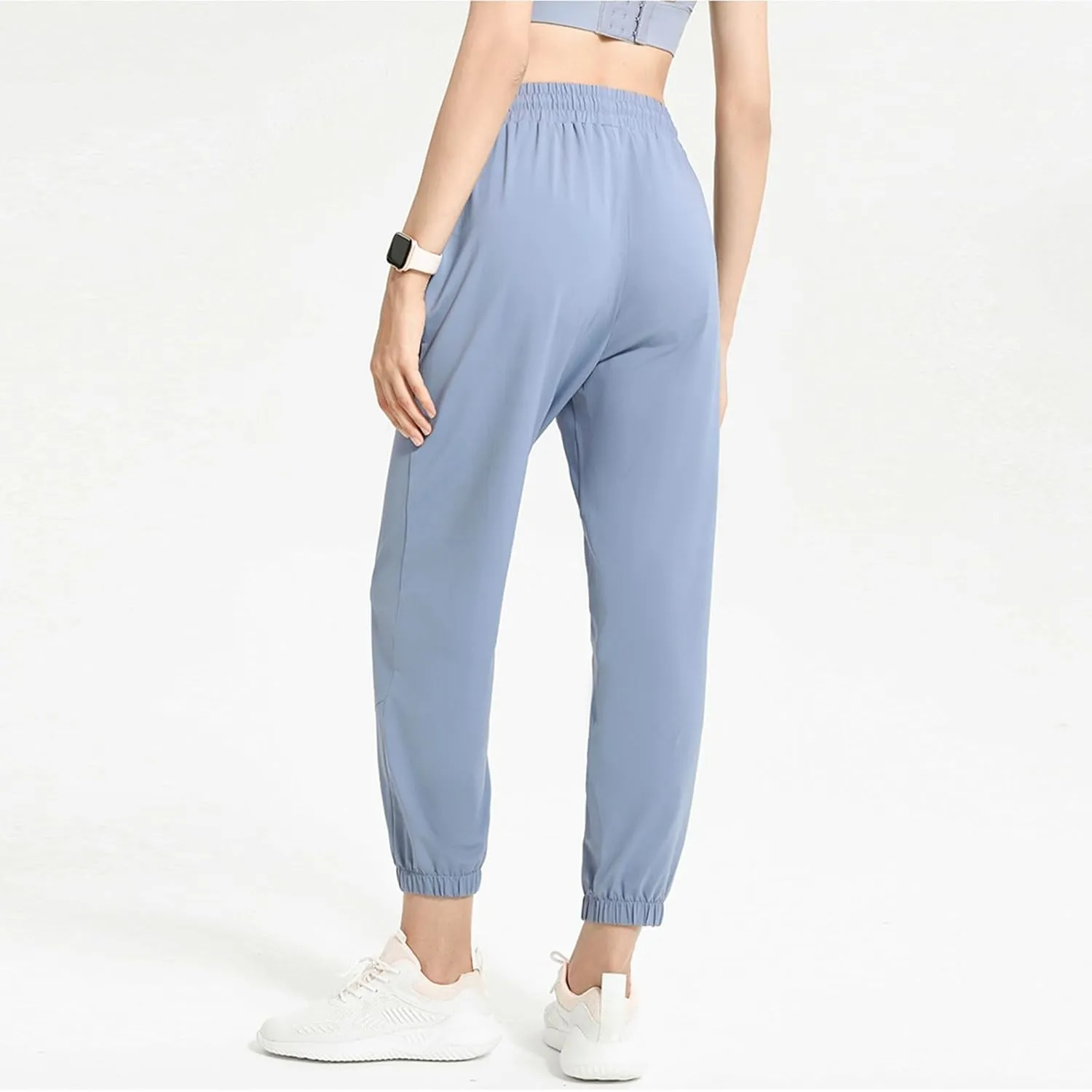 Women's Activewear Summer Quick Dry Ice Silk Pants Lightweight Yoga Trousers with Adjustable Drawstring Slimming Leggings