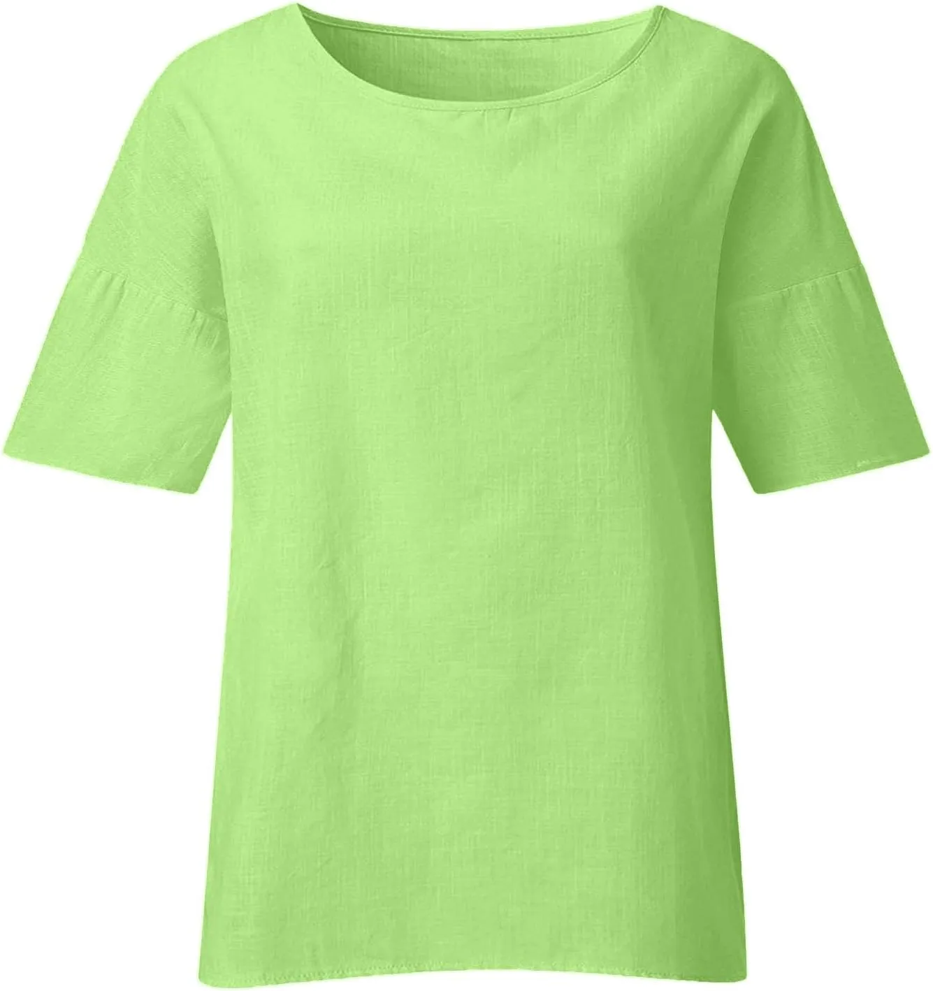 Women's Button Down Shirts Solid Long Sleeve Cotton Linen Summer Casual Soft Blouse Top Loose Fit Tops