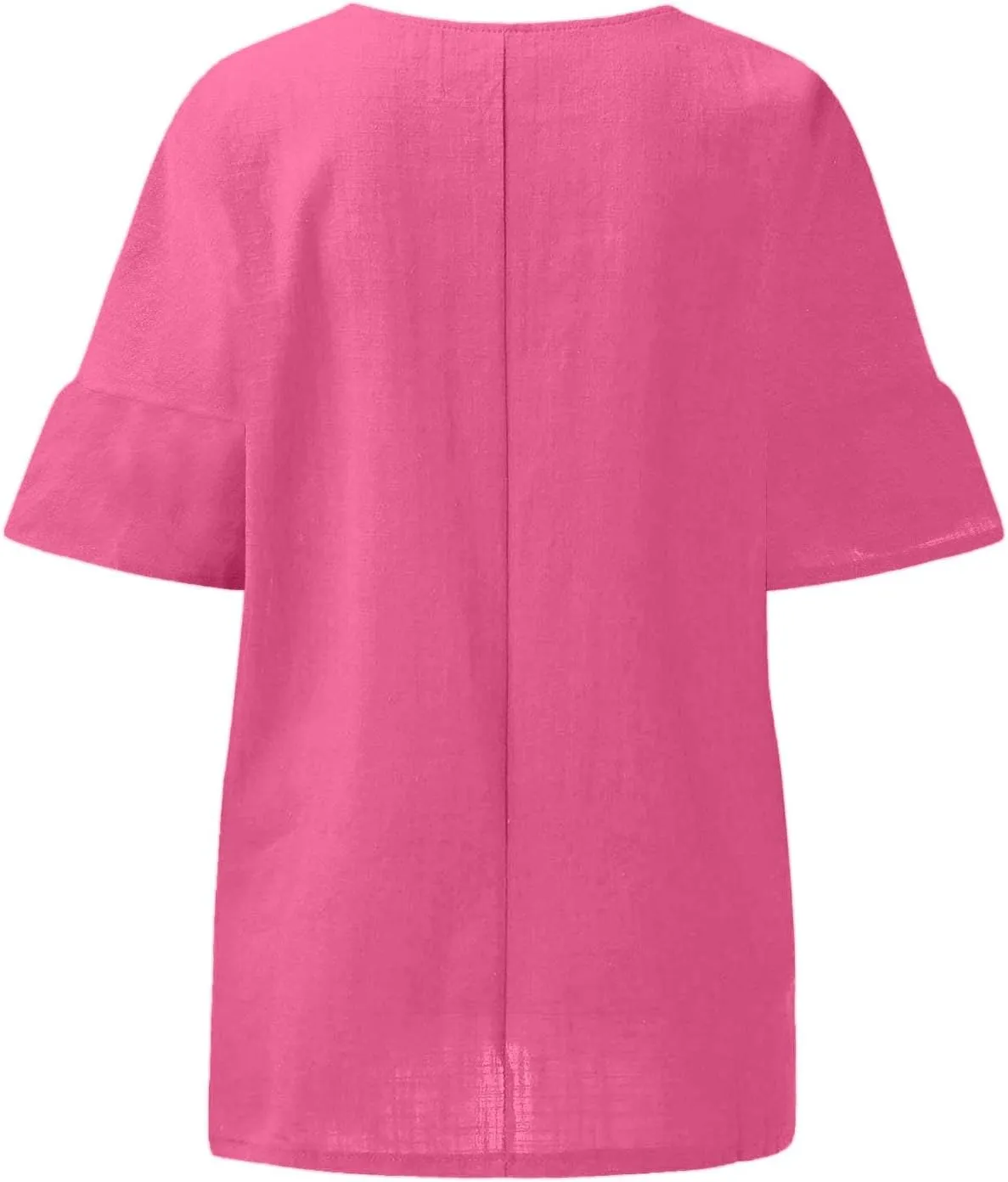 Women's Button Down Shirts Solid Long Sleeve Cotton Linen Summer Casual Soft Blouse Top Loose Fit Tops