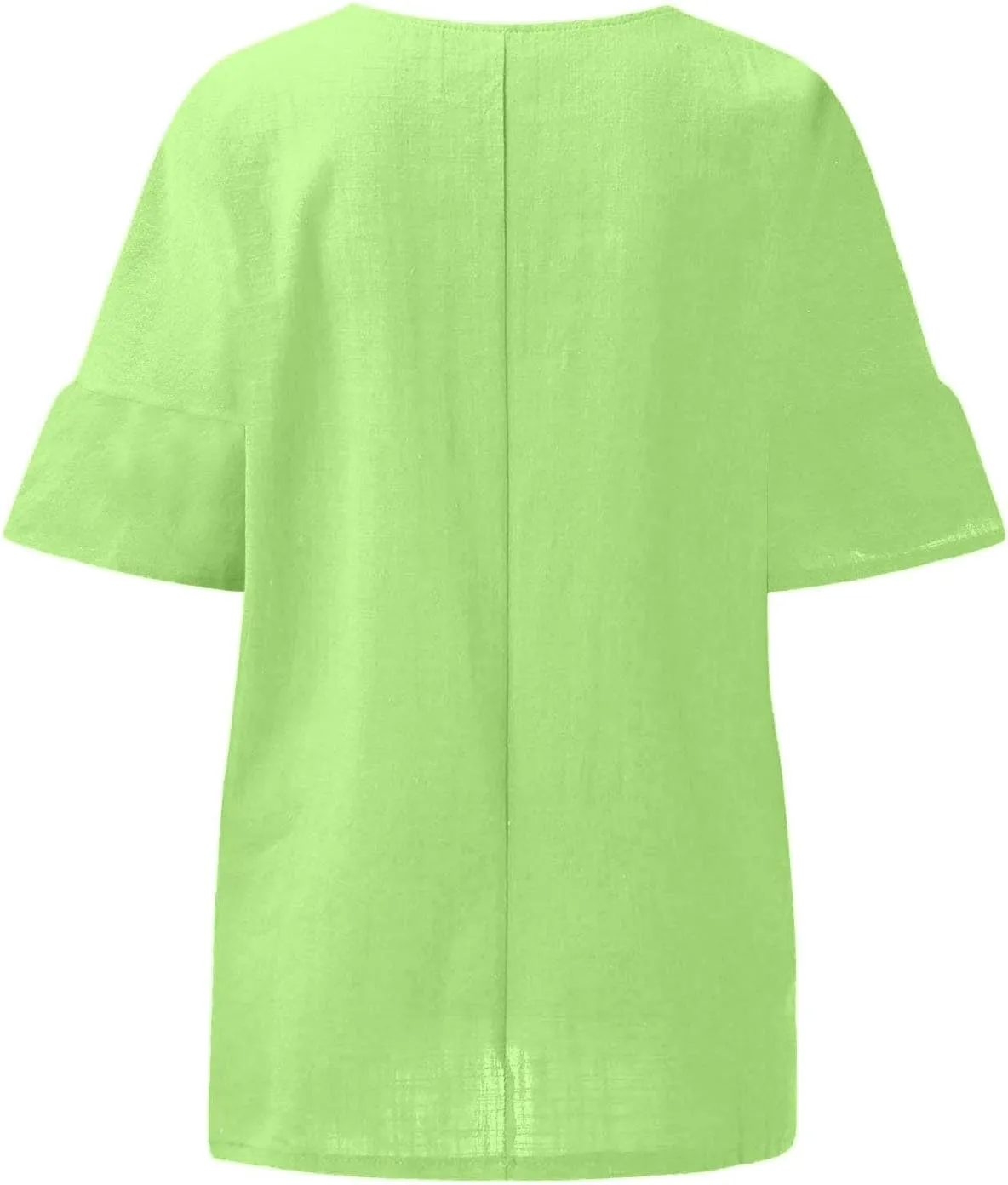 Women's Button Down Shirts Solid Long Sleeve Cotton Linen Summer Casual Soft Blouse Top Loose Fit Tops