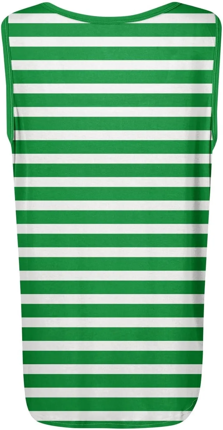 Women's Casual Red and White Striped Sleeveless Top Summer Fashion Square Neck Tank for Everyday Wear