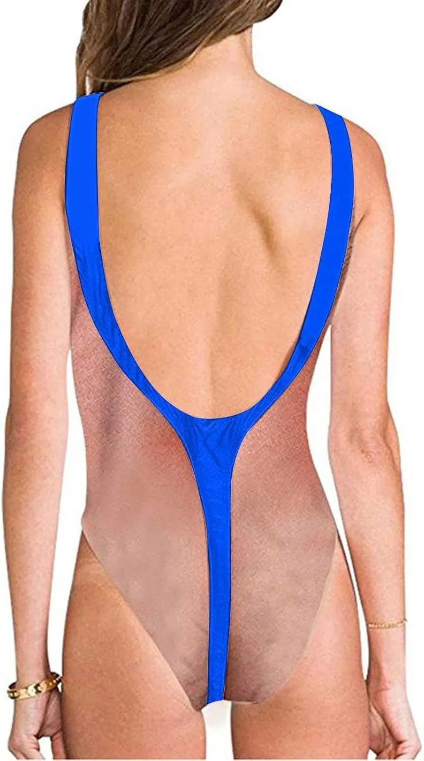 Women's Chest Hair Funny Print One Piece Swimsuits 2024 Summer Beach Monokini Holiday Vacation Modest Bathing Suits