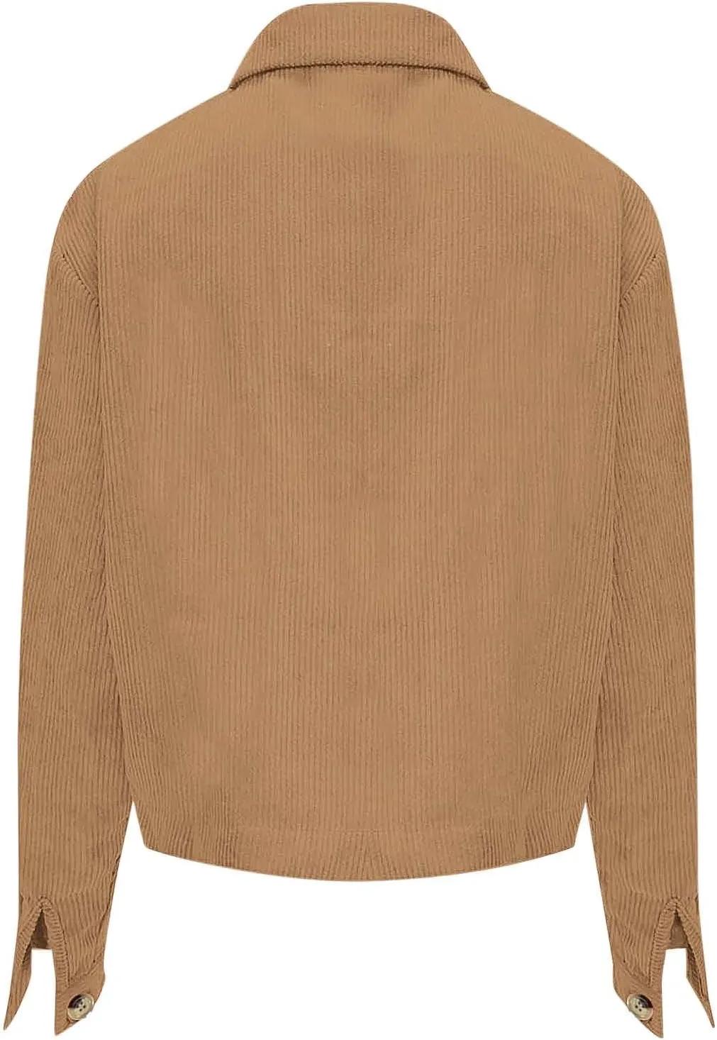 Womens Fashion Cropped Shackets Corduroy Button Down Crop Jackets Tops Long Sleeve Lapel Shirts Trendy Tops Jacket
