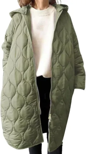 Womens Fashion Insulated Soft Fitted Long Puffer Coat Long Sleeve Hooded Zipper Down Coat Winter Work Outdoor Overcoat