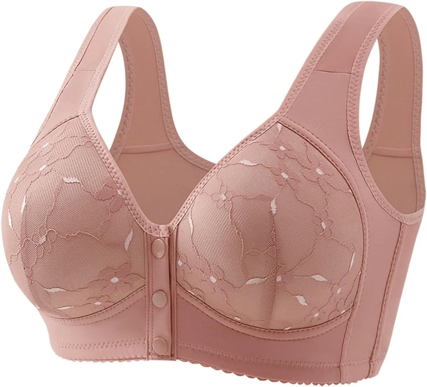 Women's Front Closure No Underwire Tank Top Bra Floral Lace Comfy Bralettes Push Up Lifting Breathable Everyday Bra