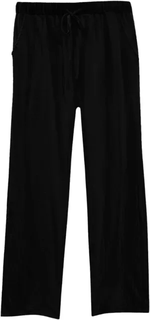 Womens Linen Casual Pants Winter Knitted Outfits Thermal with Pockets Elastic Waist Water Resistant