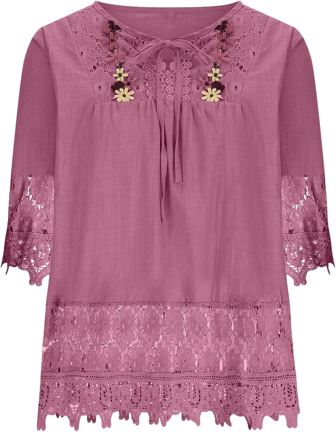 Women's Linen Shirts V-Neck Button Down Blouses Collar Trendy Dressy Tshirt Long Sleeve Loose Tunic Top