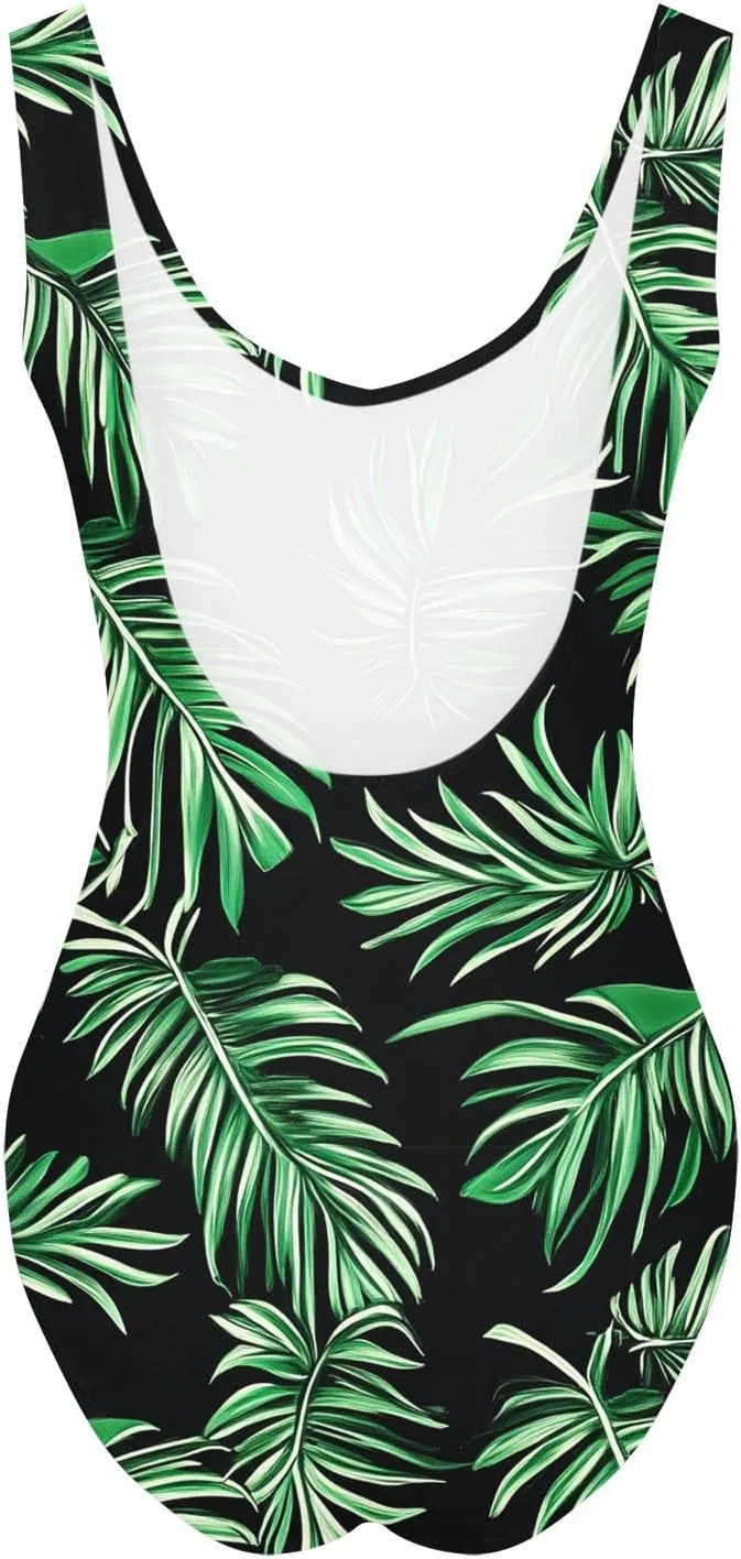 Women's One Piece Swimsuit Summer Trendy Print Bathing Suit Tankini Sets Wide Straps Swimwear Tummy Control Beachwear