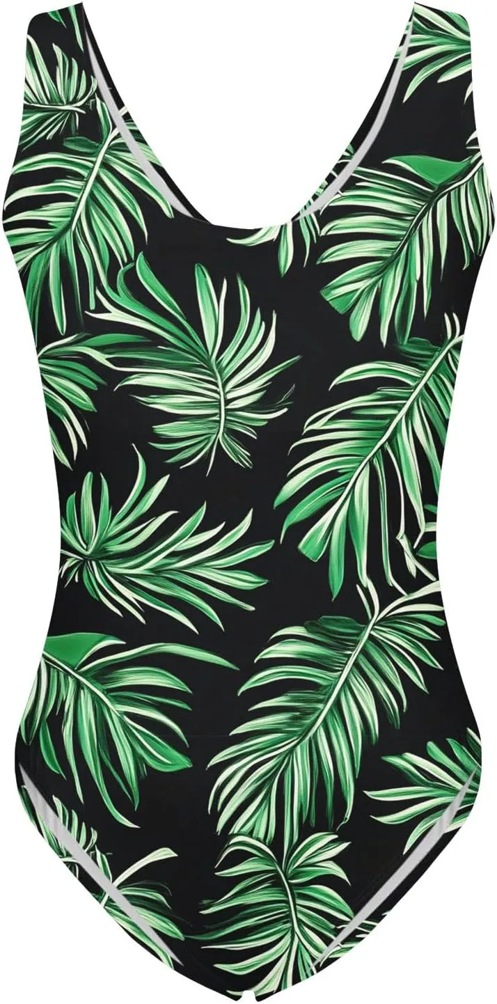 Women's One Piece Swimsuit Summer Trendy Print Bathing Suit Tankini Sets Wide Straps Swimwear Tummy Control Beachwear