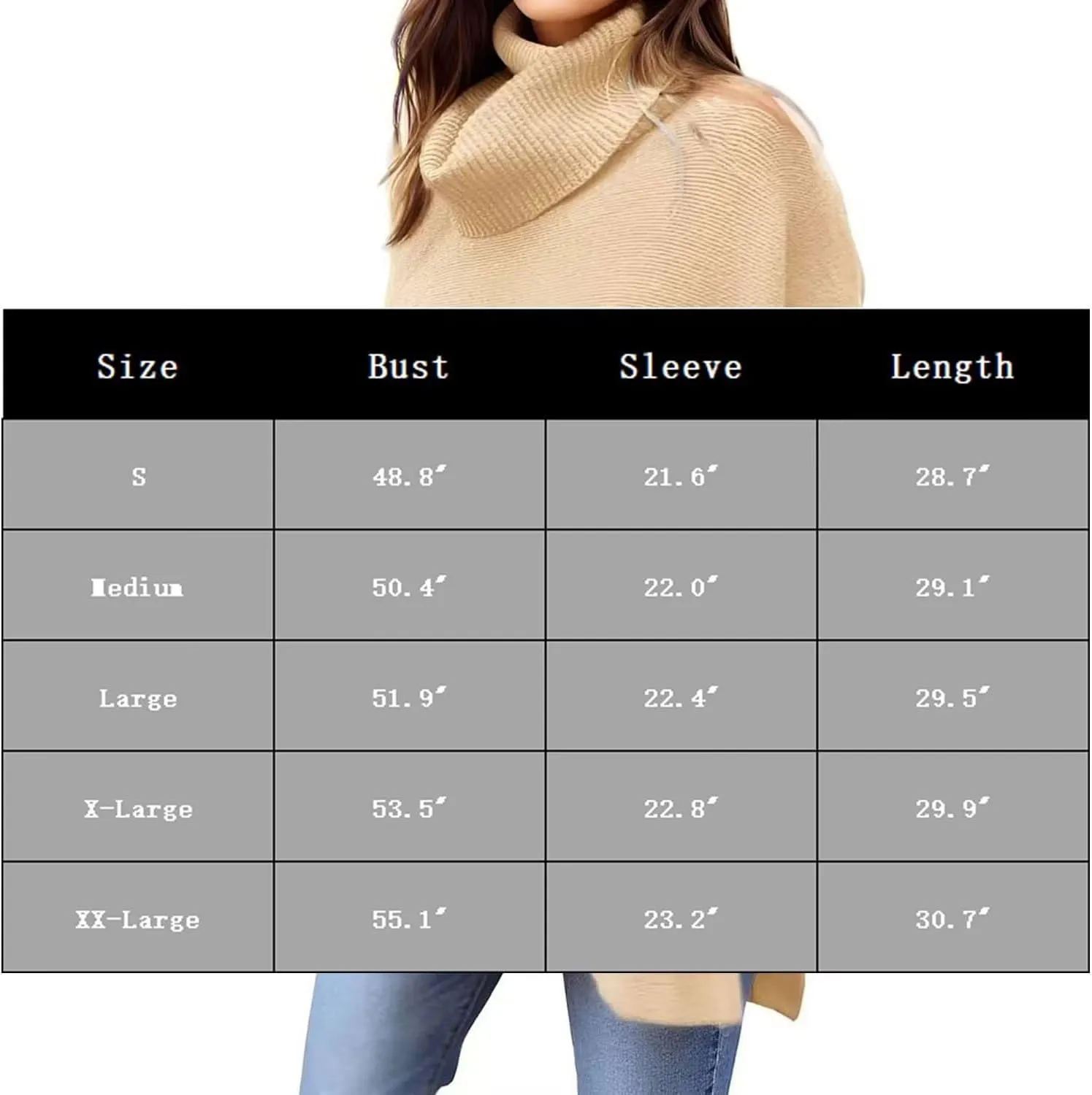 Womens Oversized Turtleneck Sweater Slit Hem Jumper Tops 2023 Fall Loose Long Batwing Chunky Knit Sweater Tops