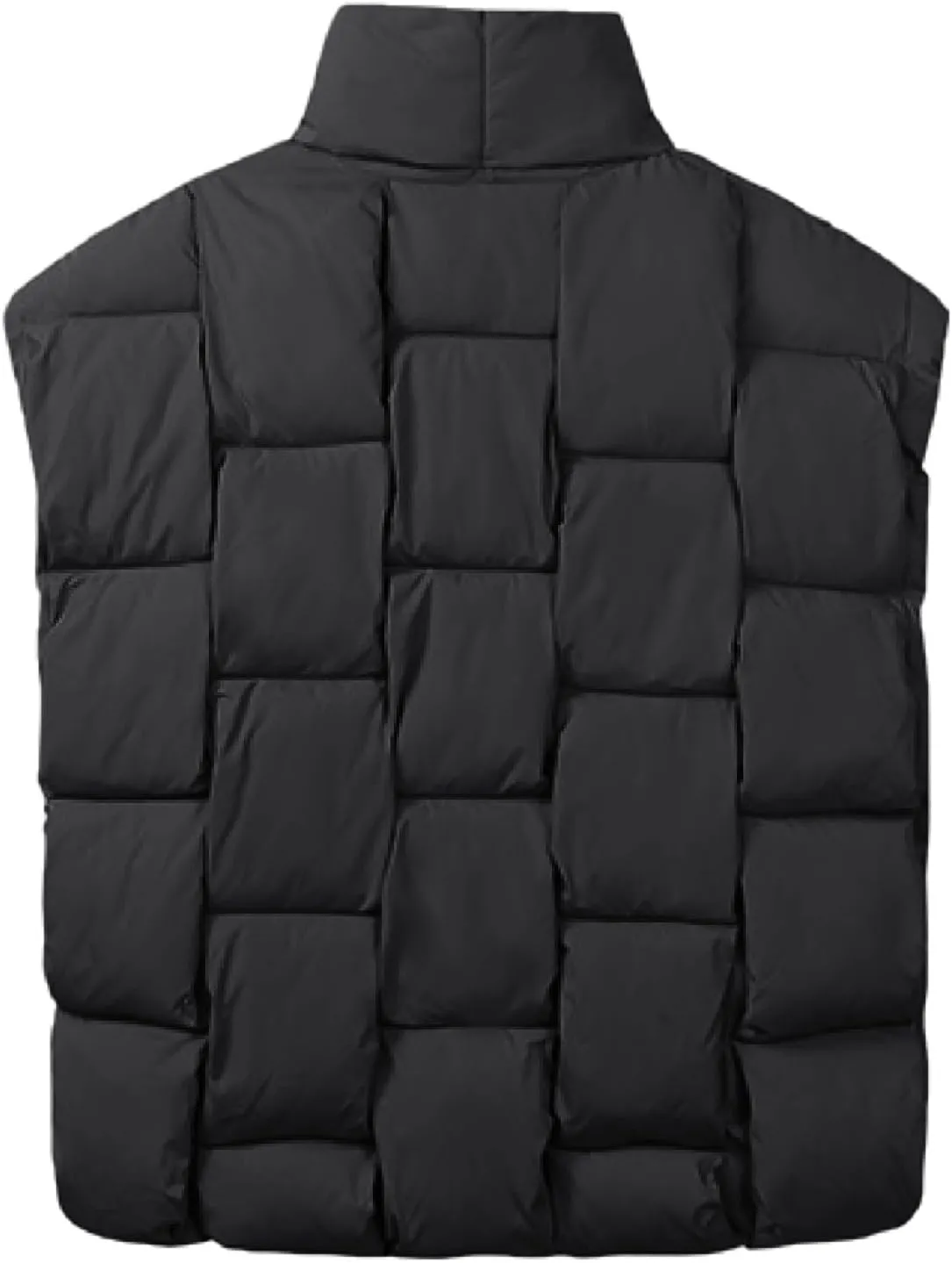 Womens Puffer Vest Oversized Down Jacket Stand Collar Lightweight Warm Winter Coat Sleeveless Zip Up Bubble Outwear