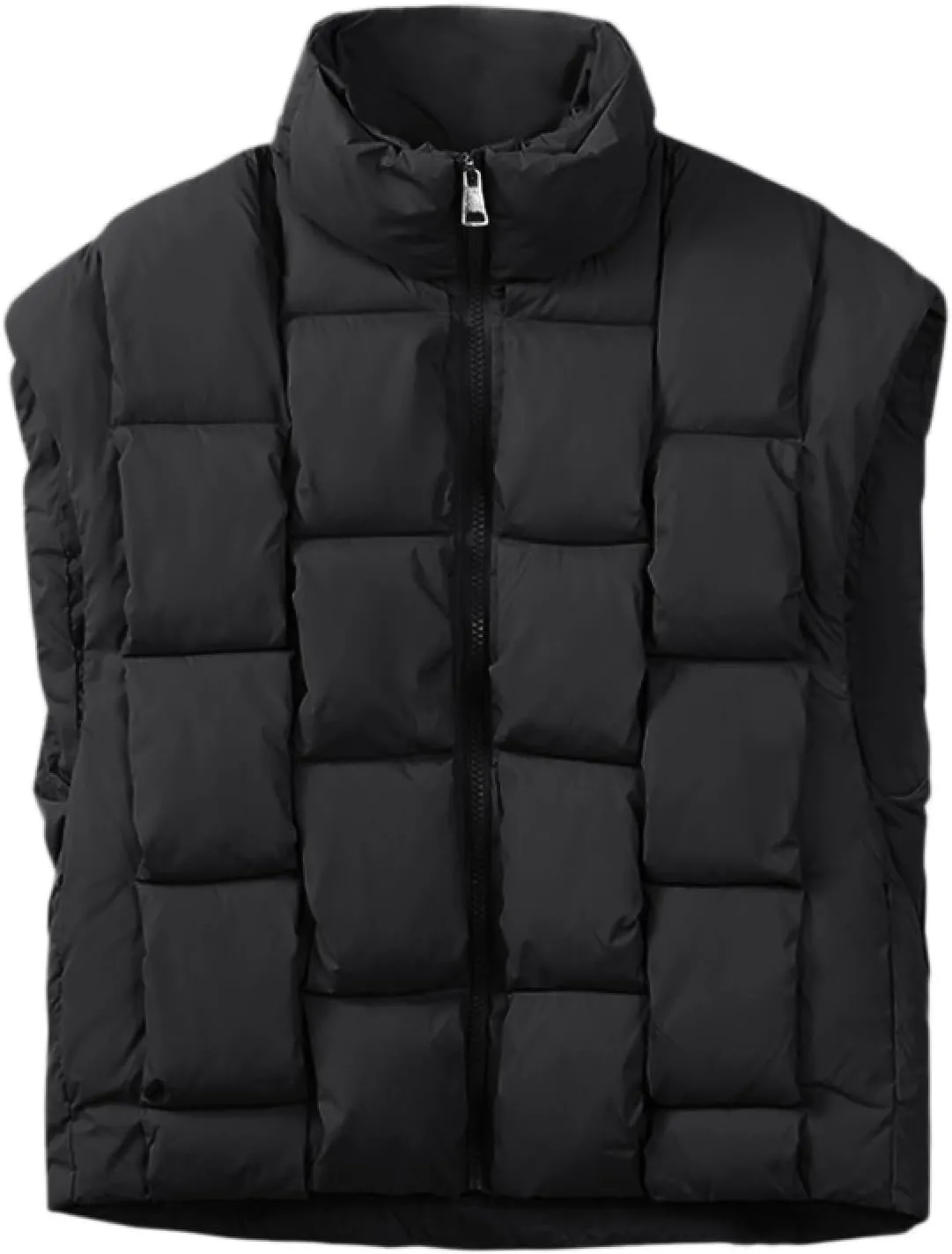 Womens Puffer Vest Oversized Down Jacket Stand Collar Lightweight Warm Winter Coat Sleeveless Zip Up Bubble Outwear
