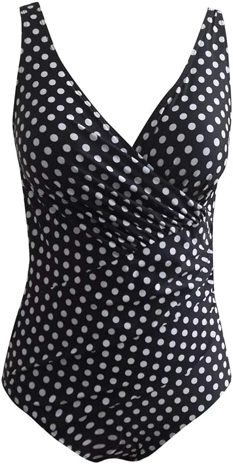 Women's Sexy One Piece Swimsuits Tummy Control Backless Cutout High Waisted Wrap Tie Back Plus Size Bathing Suit