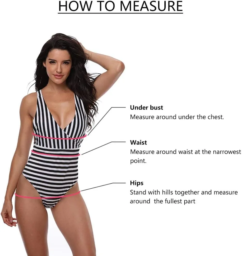 Women's Sexy One Piece Swimsuits Tummy Control Backless Cutout High Waisted Wrap Tie Back Plus Size Bathing Suits
