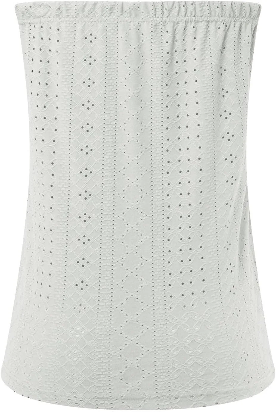 Womens Summer Tube Tops Casual Strapless Eyelet Bandeau Tanks Cute Off Shoulder Tunic Shirts Flowy Vacation Blouses