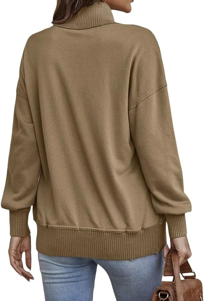Womens Sweatshirt Henley Button V Neck Sweatshirt Casual Long Sleeve Loose Lightweight Tops 2025 Pullover Tunic Tops