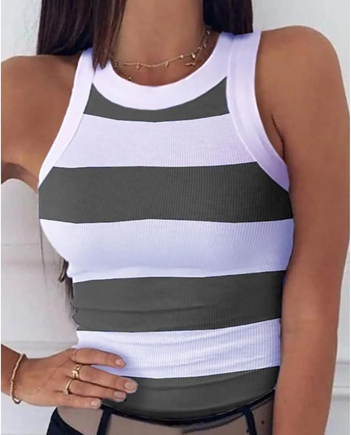 Womens Swing Vest Sleeveless Top Ladies Strappy Flared Plus Size Tops Shirt Womens Running