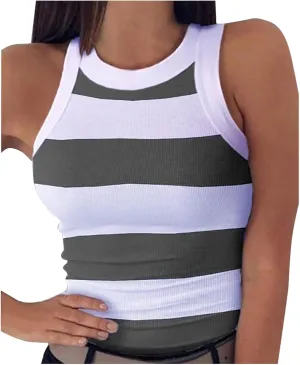 Womens Swing Vest Sleeveless Top Ladies Strappy Flared Plus Size Tops Shirt Womens Running