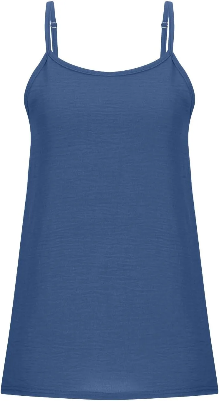 Women's Tank Top Adjustable Spaghetti Strap Camisole Sleeveless Pretty Cami Shirts Summer Tops for Women 2025