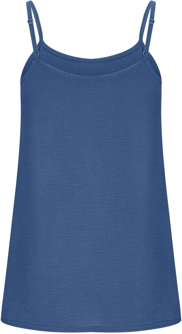 Women's Tank Top Adjustable Spaghetti Strap Camisole Sleeveless Pretty Cami Shirts Summer Tops for Women 2025