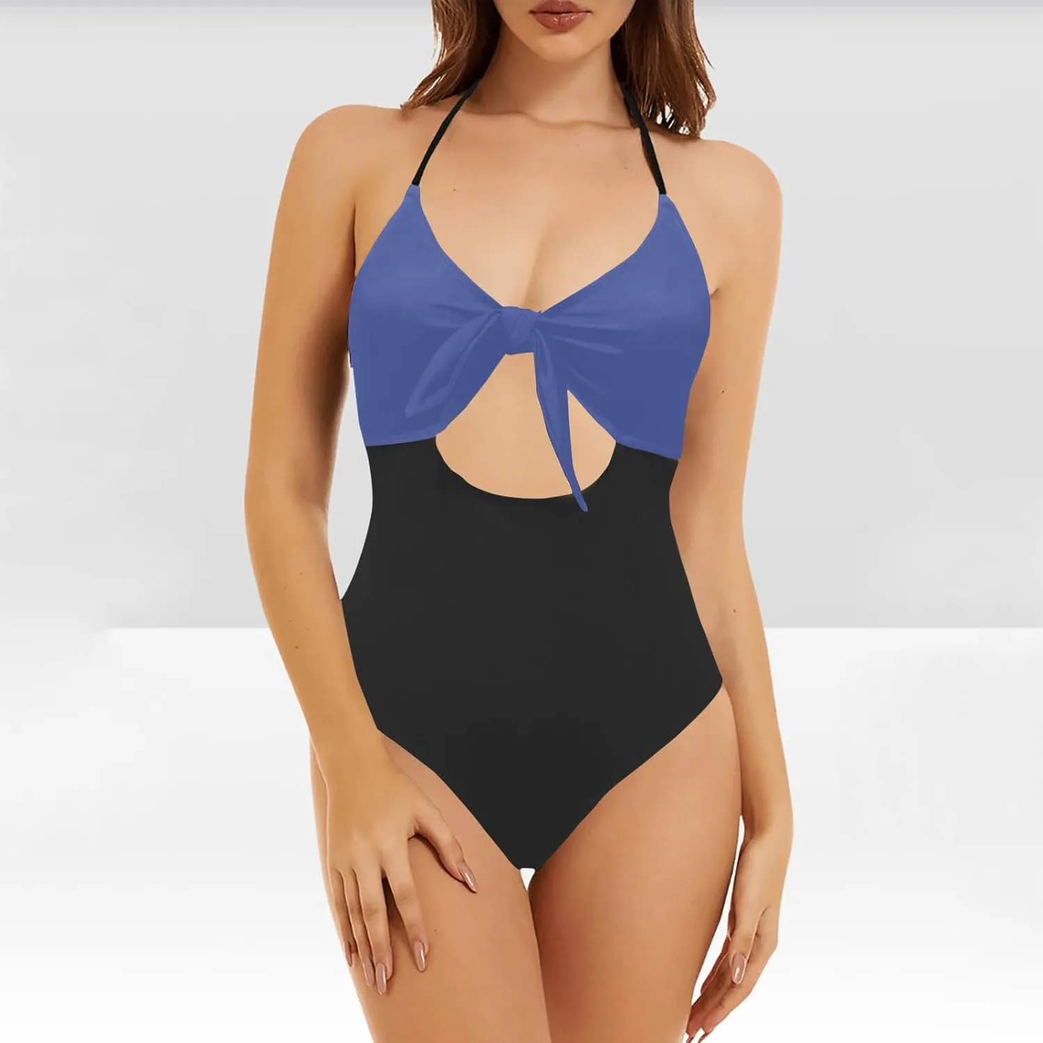 Womens Tummy Control One Piece Swimsuits Criss Cross Tie Up Bathing Suit 2025 Fashion Slimming Backless Wrap Swimwear