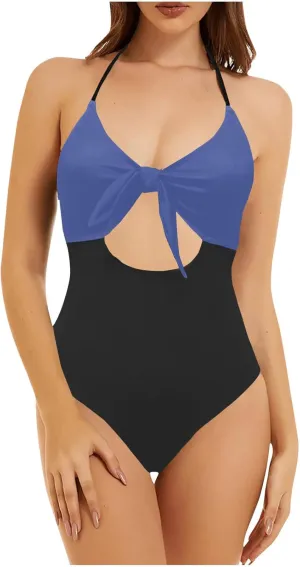 Womens Tummy Control One Piece Swimsuits Criss Cross Tie Up Bathing Suit 2025 Fashion Slimming Backless Wrap Swimwear