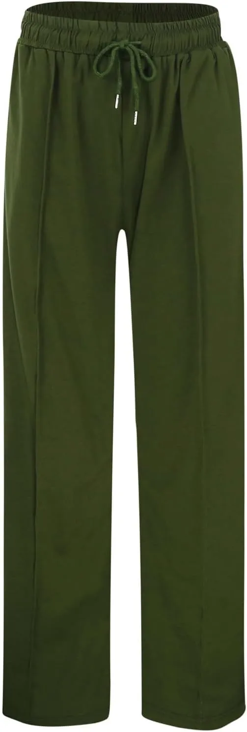Womens Wide Leg Sweatpants High Waist Cotton Baggy Casual Drawstring Sports Athletic Sweat Pants with Pockets