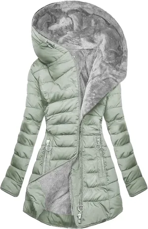 Womens Winter Coats Fuzzy Sherpa Lined Plus Size Down Coats Thicken Fleece Warm Jackets Puffer Coats Parkas with Hood