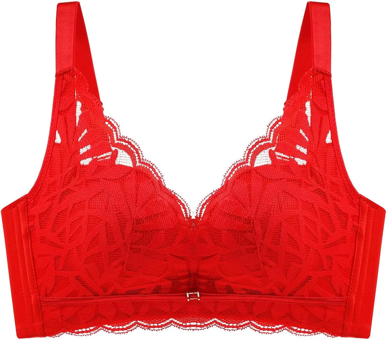Womens Wirefree Lace Bras Embroidery Bralettes Full Coverage Push Up Brassiere Breathable Sexy Underwear Everyday Bra