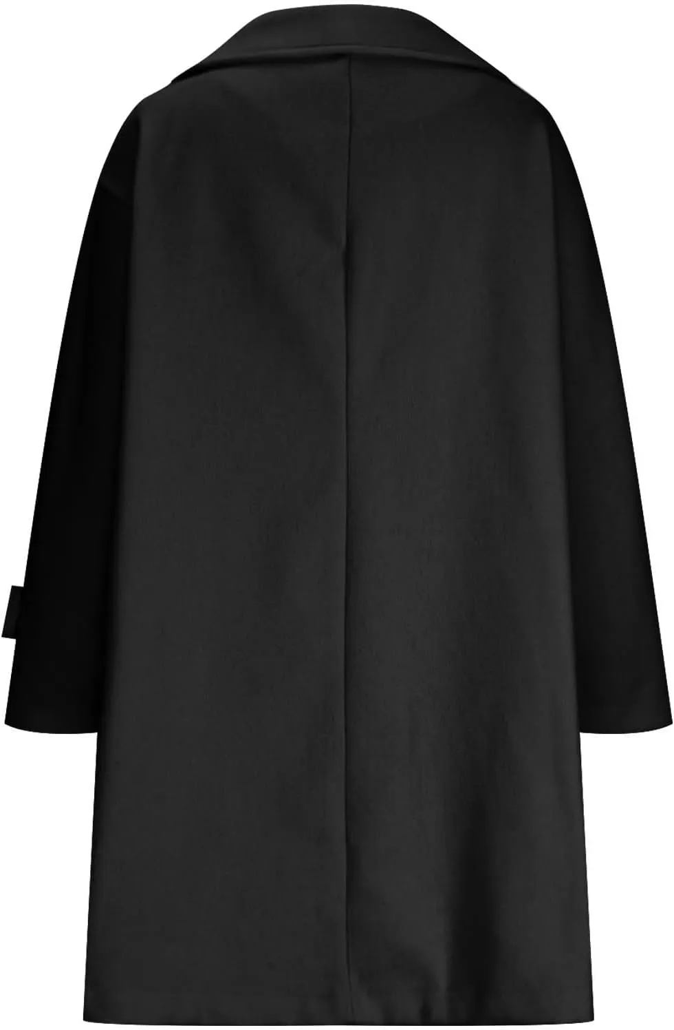 Women's Wool Blend Pea Coat Lapel Button Up Outerwear Trendy Jacket Business Overcoat Long Trench Coats with Pocket