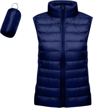 Womens Zip Up Warm Puffer Jacket Vest Oversized Lightweight Y2k Sleeveless Outerwear Plus Size Fall Fashion 2024