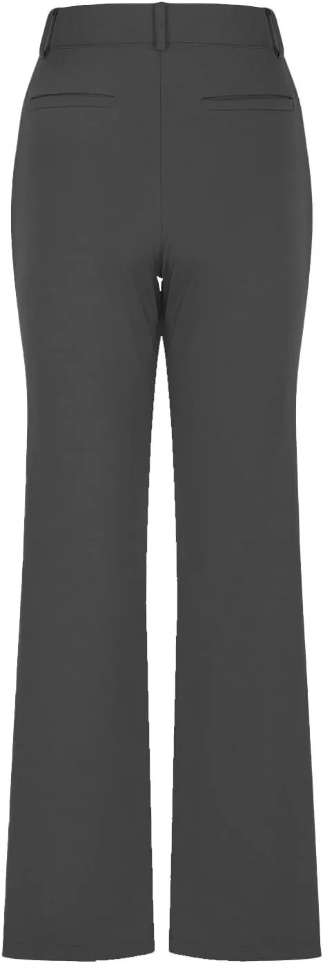Work Pants Women Business Casual Dress Pants Trousers Bootcut Pants with Pockets Ladies High Waisted Office Pants