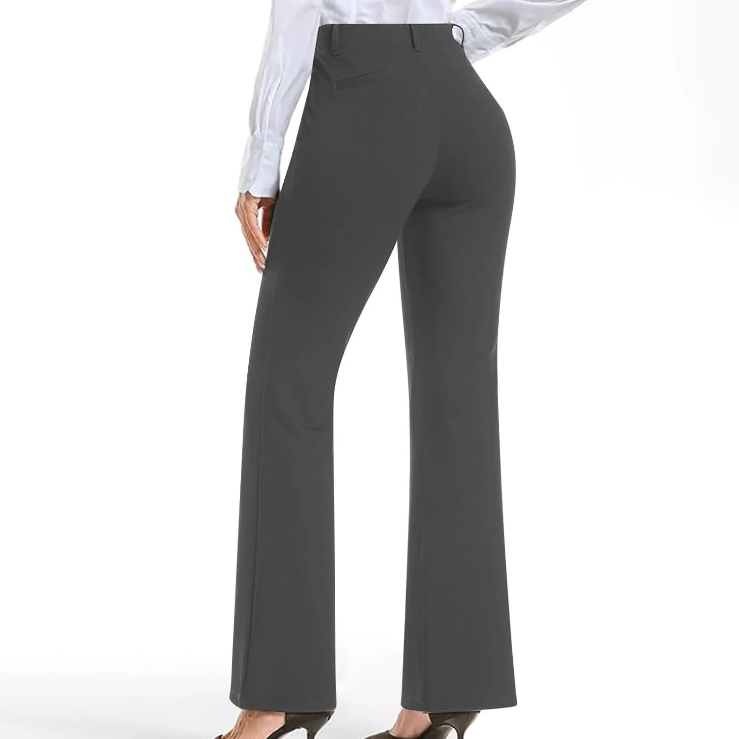 Work Pants Women Business Casual Dress Pants Trousers Bootcut Pants with Pockets Ladies High Waisted Office Pants