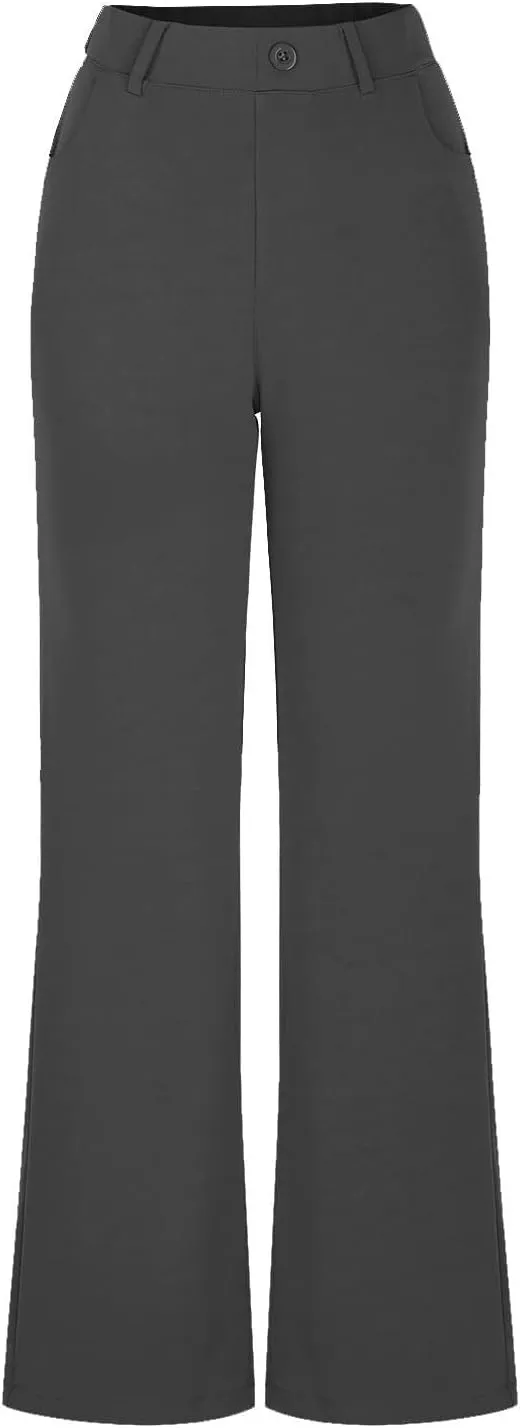 Work Pants Women Business Casual Dress Pants Trousers Bootcut Pants with Pockets Ladies High Waisted Office Pants