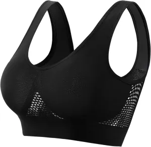 Workout Bra Sports, Soft Plunge Lingerie for Women Seamless Moisture Brassiere