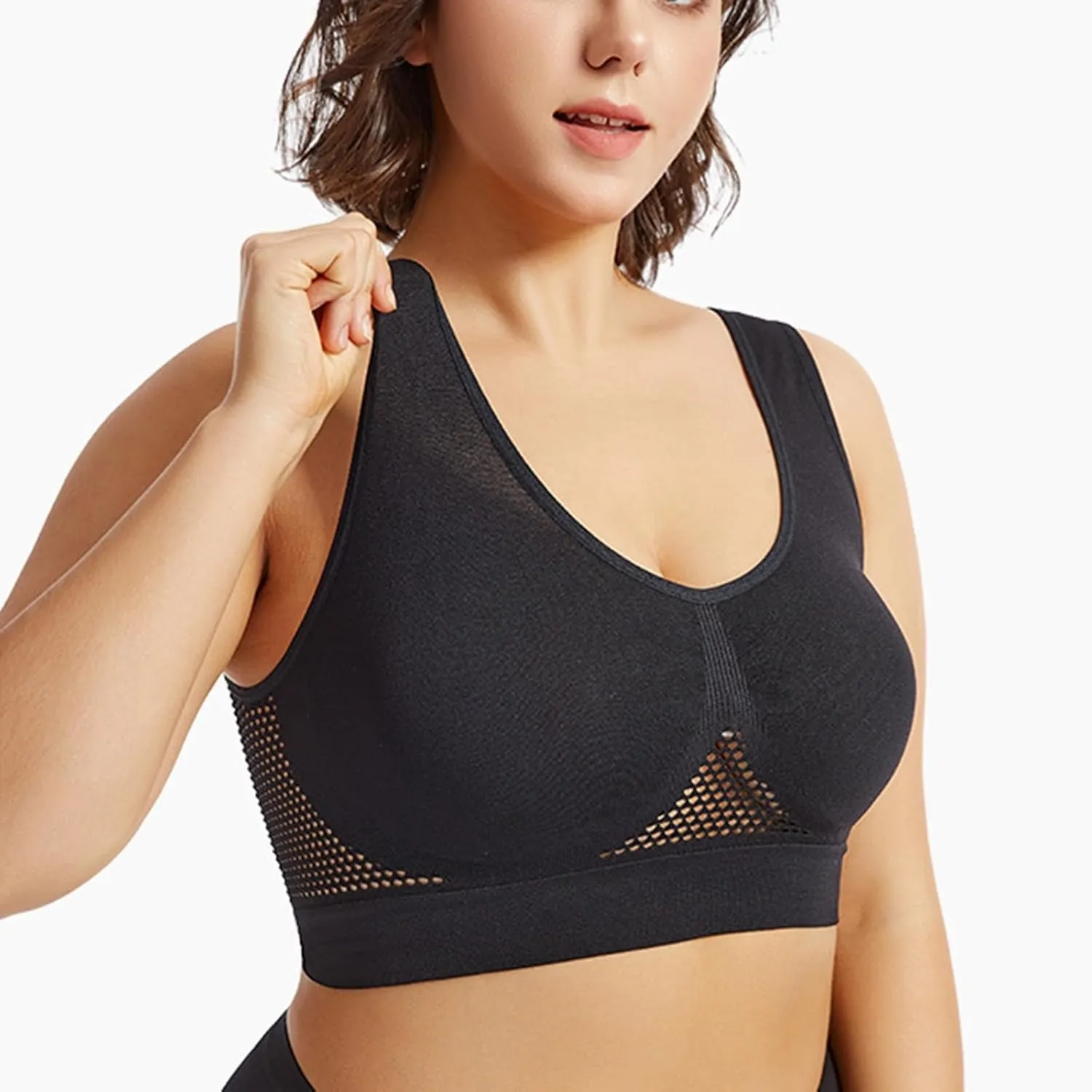 Workout Bra Sports, Soft Plunge Lingerie for Women Seamless Moisture Brassiere
