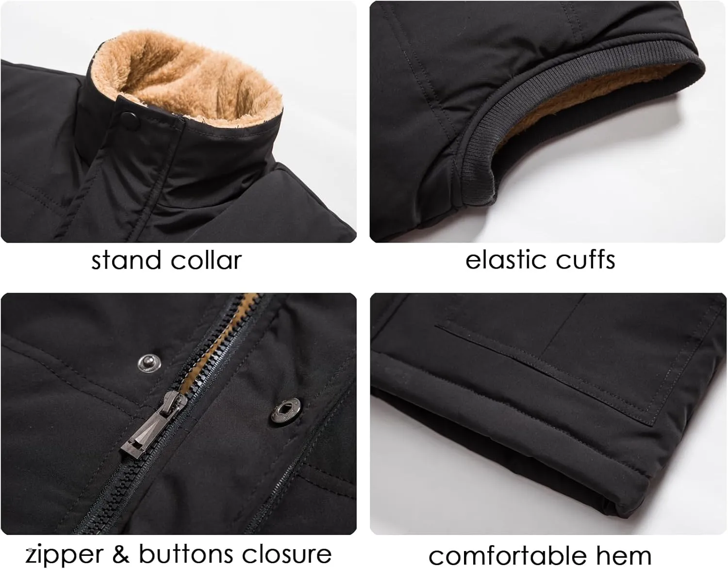 XinYangNi Mens Winter Vests Outerwear Fleece Lined Puffer Vest Warm Casual Quilted Vest Bubble Sherpa Vest Jacket