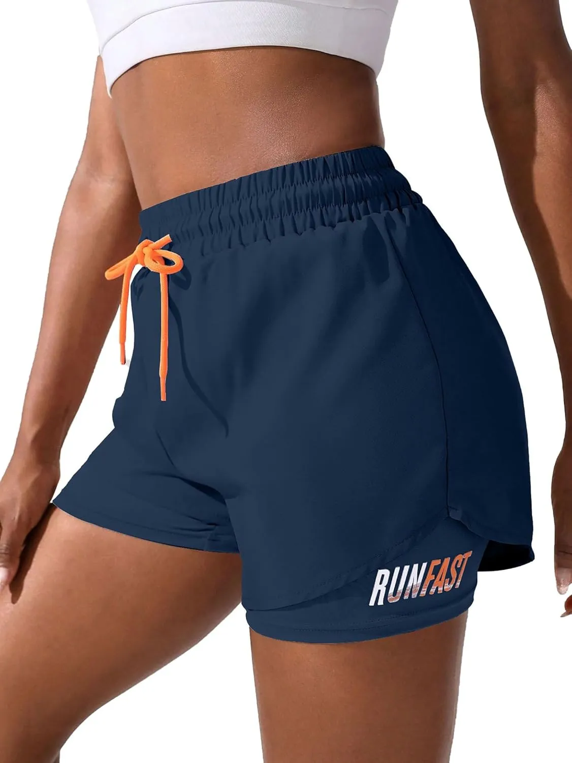 YOAKUKA Women's 2 in 1 Workout Shorts Gym Workout Yoga Running Biker Tennis Skirts Clothes Summer