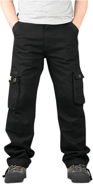 Zeiyignr Men's Hiking Tactical Pants, Outdoor Ripstop Cargo Pants, Multi-Pocket Work Pants, Lightweight Baggy Casual Pants